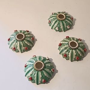 Vintage Christmas Candle Holders set of four.